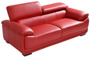 Kanapa 3-osobowa ze skóry MACELO - Czerwona