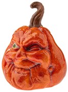 Dekoracja jesienna Dynia z twarzą, 13 x 16 cm,pomarańczowy, ceramika