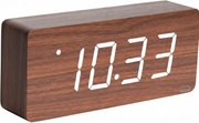 DUŻY ZEGAR Elektroniczny BUDZIK LED Drewniany Cyfrowy Stojący TERMOMETR DAT
