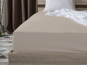 PrzytulneMieszkanie.pl Prześcieradło jersey piaskowe 180 x 200 cm