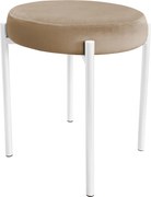 Taboret DIOR stelaż metalowy tkanina Welur : Kolor Stelaża - Biały, Kolor tkaniny - VELVET - MG06, Typ tkaniny - Velvet