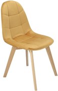 Musztardowe Welurowe Krzesło Skandynawskie C4-Z18