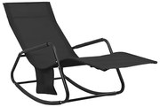 Bujany leżak ogrodowy czarny D7-B23