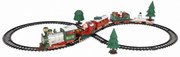 Kolejka pod choinkę z lokomotywą i saniami Mikołaja, 22 elementy