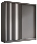 Szafa przesuwna - Lamel 200 cm, szary mat