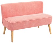 HOMCOM Sofa 2-osobowa, elegancki design skandynawski, solidna rama drewniana, do 150 kg, 117 x 56,5 x 77 cm, Różowa