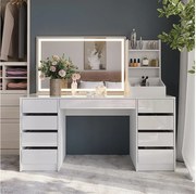 Stół toaletowy biały/biały wysoki połysk 158.2x50.1x76 sherry