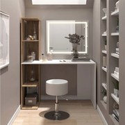 Stół do toalety biały/sonoma 122.2x55.2x75.8 tower