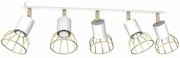 Lampa sufitowa, biała, 5 kloszy, kierunkowa DANTE White/Gold 5x mini GU10