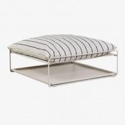 Pufa Ogrodowa Z Funkcją Stołu Pomocniczego Amaro Kremowa Tapioca - Dark Blue - Sklum