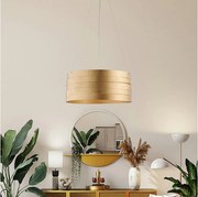 Mambo lampa wisząca z białego lakierowanego żelaza, dekor stare złoto, regulowane linki stalowe, elegancki nowoczesny styl, 3 światła