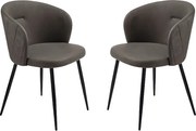 Komplet 2 krzeseł do jadalni w kolorze antracytowym "Boston" ze skóry ekologicznej cm 56x55 78h