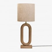 Lampa Stołowa Z Drewna Mango Tiberia Drewno Mango & Jasny Piaskowy Brąz Ø30 Cm - ↑30 Cm Arlina - Sklum