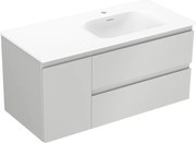 Mexen Orio szafka łazienkowa 100 cm z umywalką Vela prawą, 2S, 1D, szara mat/biała mat - 91A13-10047-3-BBFFF62-W23P01