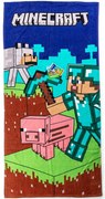 Carbotex Dziecięcy ręcznik kąpielowy Minecraft Odkryj swój świat, 70 x 140 cm