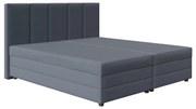 Łóżko tapicerowane z materacem sprężynowym i pojemnikiem na pościel ISABEL 180x200 szare