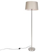 Nowoczesna lampa stojąca stalowa z abażurem w kolorze taupe 45 cm - Simplo
