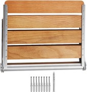 Siedzisko Prysznicowe SucceBuy Dębowe Składane Siedzisko Prysznicowe 40,8 cm x 34 cm Montowane na Ścianie 440 funtów