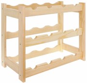 Naturalny drewniany regał na 12 butelek wina - L0-T93