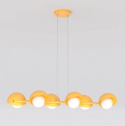 Boom 6 pomarańczowa lampa wisząca nad stołem prostokątnym nowoczesne wnętrze