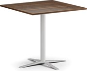 Stolik kawowy AURA, 60x60 cm, biała podstawa, orzech