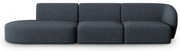 Niebieska sofa z tkaniny szenilowej prawostronna 311 cm Paolo – Milo Casa