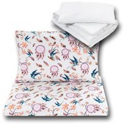Pościel 135x100 Do łóżeczka 140x70 Poszewki Z Wypełnieniem - łapacze Snów Róż Z Jaskółką