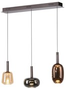 Lampa wisząca czarna z wielokolorowym szkłem z LED 3-źródła światła Easylift - Irides Nowoczesny Oswietlenie wewnetrzne