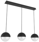 Czarna lampa 3 ramienna w stylu glamour M8-B29