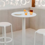 Zestaw Wysokiego Stołu Okrągłego Ø60 Cm Z Żelaza Mizzi I 2 Wysokich Stołków Ogrodowych Z Polipropylenu Omara Gardenia Biel - Sklum