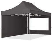 TOOLPORT 3x4,5 m Namiot Ekspresowy, ECONOMY Stal 30mm, ze ścianami bocznymi, okna panoramiczne, ciemnoszary - (59044)
