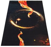 Czarny dywan z nowoczesnym wzornictwem K4-K57