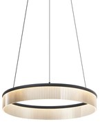 Nowoczesna lampa wisząca czarna 59 cm z LED z 3-stopniową regulacją ściemniania - Żyrandol Anello Nowoczesny Oswietlenie wewnetrzne