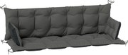 Outsunny Zestaw dwustronnych poduszek do ławki lub huśtawki, Poliester, Piana, 180 x 110 x 8 cm, Ciemnoszary