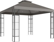 Outsunny Pawilon ogrodowy 3 x 3 m, projekt z 2-poziomowym dachem, ochrona UV30+, odporny na UV, ochrona przed słońcem, metalowy stelaż, ciemnoszary