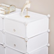 HOMCOM Szafka na Buty z Pudełkami Biała 75x37x73cm Regał na Ubrania Przechowywanie | Aosom PL