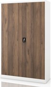 Szafa biurowa metalowa na akta biała / orzech, 1150x1850x400 mm: JAN II Eco Design