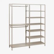 Janine 2-częściowa Otwarta Szafa Modułowa Z Wieszakiem Na Ubrania I Półkami Stalowymi Moka Brown - Sklum