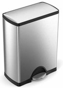 Simplehuman Prostokątny kosz pedałowy na odpadysegregowane 46 l, stalowy