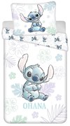 Biała bawełniana pościel dziecięca jednoosobowa 140x200 cm Lilo and Stitch "Ohana White" – Jerry Fabrics