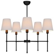 Żyrandol na pręcie MADELA 5xE14/40W/230V biały/czarny