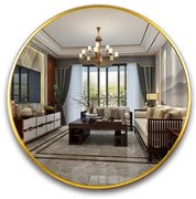 Lustro LOFT  FI60cm złote YX-04 ścienne okrągłe łazienkowe do salonu sypialni loftowe Industrialne minimalistyczne