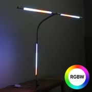 Lampa LED na biurko NOX z efektami RGBW, zacisk, pilot zdalnego sterowania