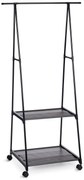 Wieszak na kółkach z dwiema półkami, 55 - 85 x 45 x 157 cm