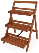 Drewniany stojak na kwiaty TULIP, 3 poziomy, 56x59x79cm, brązowy Casaria