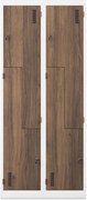 Szafa socjalna czterokomorowa Eco Design Julia, 80x45x185 cm, biały/orzech