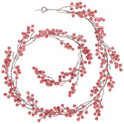 Girlanda w kształcie gałązki z czerwonymi owocami, 190 cm