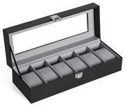 Pudełko na zegarki z sześcioma przegródkami