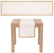 Świąteczny bieżnik ze złotymi brzegami, kremowy, 150 x 40 cm