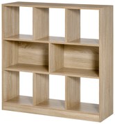 HOMCOM Półka na książki Regalna Półka stojąca, 8 półek, 97,5 x 30 x 100 cm, Wykończenie dębowe